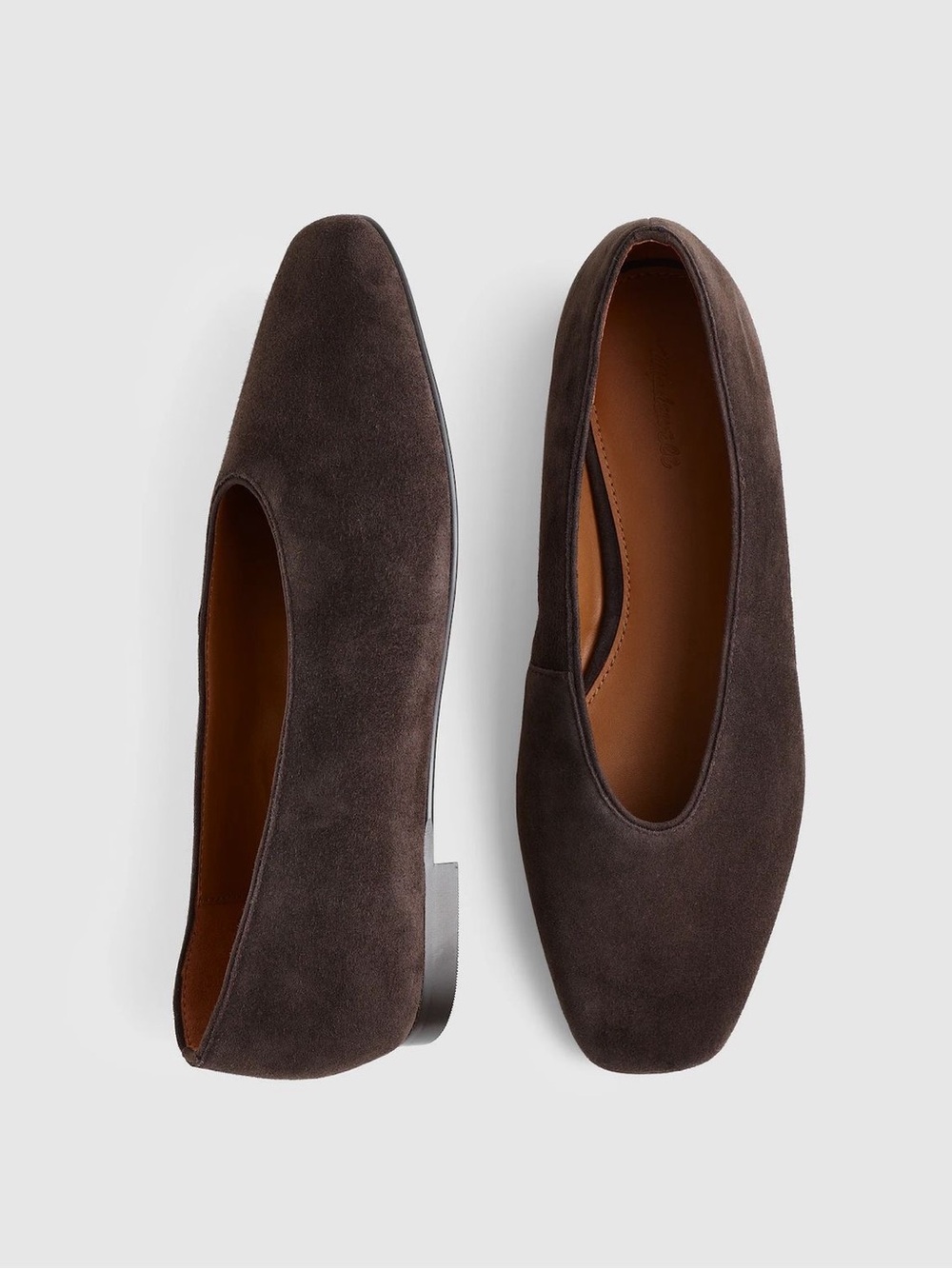 Madewell Mylie Suede Ballet Flats in Dark Carob